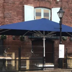 All weather umbrellas by Aztec Off-set+rectangular all weather umbrellas