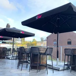 Aztec produce perfect parasols for restaurants as they offer rain and shade solutions Restaurant and pub umbrellas