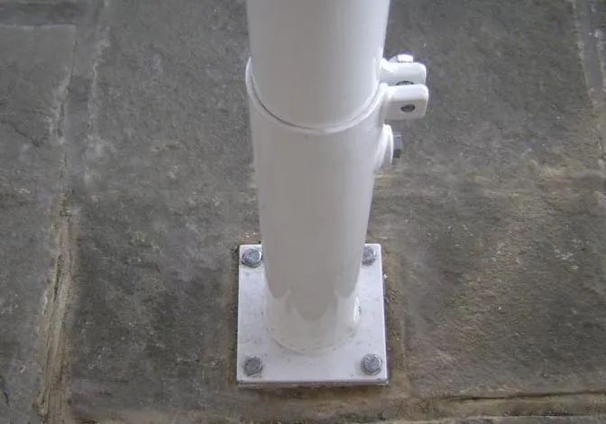 Umbrella upper sleeve bolted to ground sleeve
